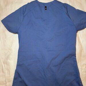 Grey's Anatomy Scrub Top Womens XXS Blue V Neck Short Sleeve Spandex Stretch